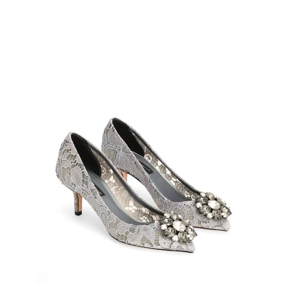 Dolce & Gabbana Bellucci 60 Pumps in Taormina Lace Crystals Grey 36 - Picture 5 of 10
